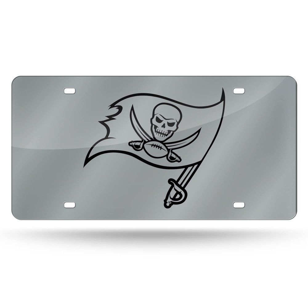 NFL Tampa Bay Buccaneers Laser Cut Silver License Plate Tag
