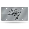 NFL Tampa Bay Buccaneers Laser Cut Silver License Plate Tag view 1