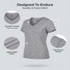 Real Essentials 5 Pack: Women's Dry Fit Short Sleeve V Neck Workout Top - Fitness Pilates Gym Athletic Yoga T-Shirt (Plus Available), Set 10, M view 4