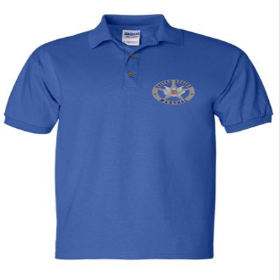 ALLNTRENDS Men's Polo T Shirt U.S Marshals Embroidered USA Service Shirt (2XL, Royal Blue)