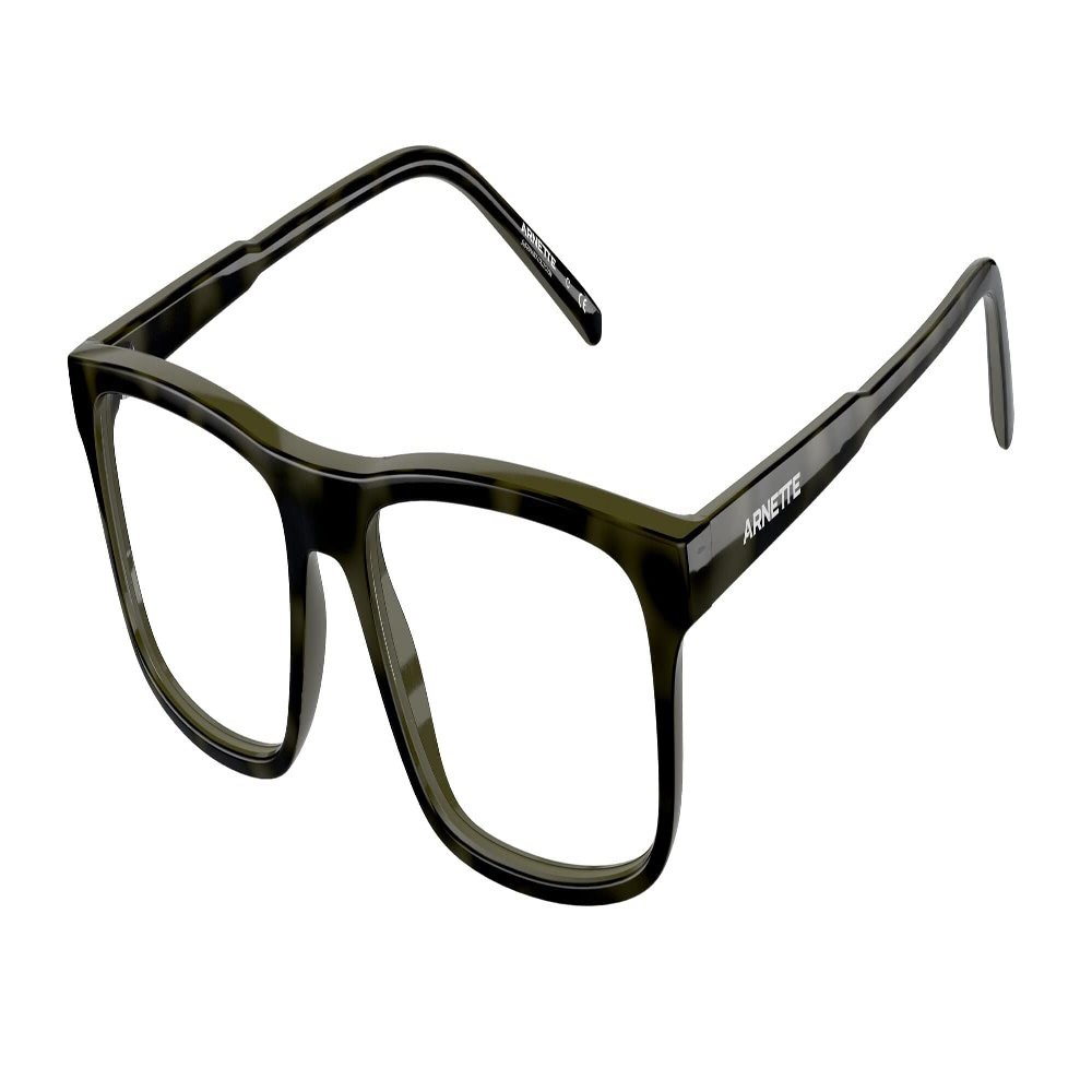 Arnette Mens AN7194 Dark Voyager Rectangular Prescription Eyewear Frames, Havana Green/Demo Lens, 54 mm