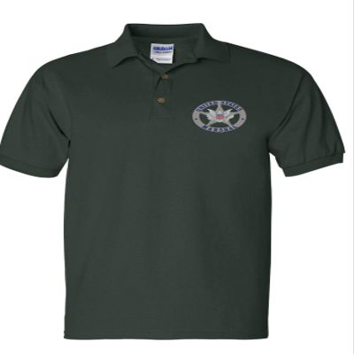 ALLNTRENDS Men's Polo T Shirt U.S Marshals Embroidered USA Service Shirt (2XL, Forest Green)