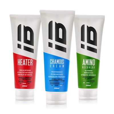 IB Performance KIT 3 INBIKE Creams (Heater + Amino + Chamois Men Blue)