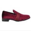 Amali King and Knight - Men's Slippers - Mens Loafers - Designer Shoes for Men - Tuxedo Shoes - Velvet Loafers Men - Embossed Paisley Pattern, Satin Band and Trim - Burgundy Size 10 view 2