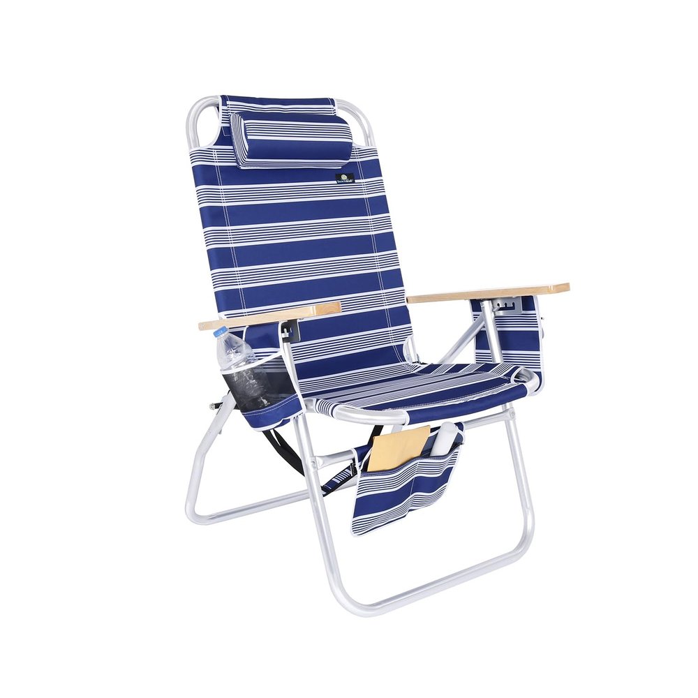 Deluxe XL Tall 17 Inches High Seat Beach Chair for Adults Heavy Duty, Aluminum Frame, Wide Plus Size, 300 lb Capacity
