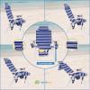 Deluxe XL Tall 17 Inches High Seat Beach Chair for Adults Heavy Duty, Aluminum Frame, Wide Plus Size, 300 lb Capacity view 3