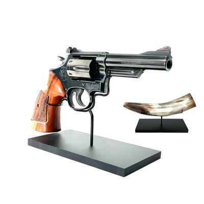 Clearco Gun Display Stand, Pistol Display, for Hand Guns, Revolvers, Knifes, Daggers, Powder Horns, Shofar Artifact Display Stand, H-Arm, for guns, shows and exhibits. BGS-6