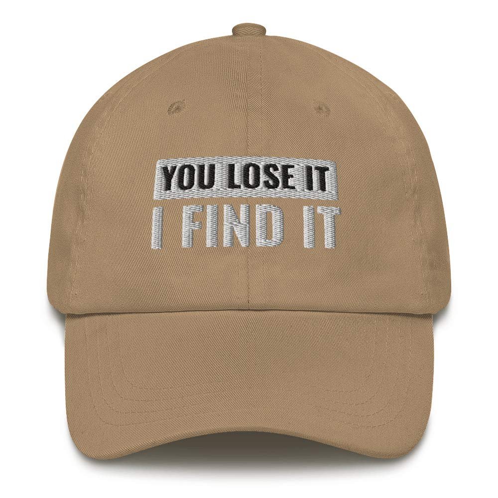 CreativeTees4You Metal Detector Gift Embroidered Dad Hat Baseball Cap Cotton Adjustable Metal Detecting Dirt Fishing Khaki