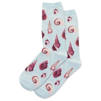 Hot Sox Women's Shells Crew Socks 1 Pair, Mint Melange, Women's 9-11