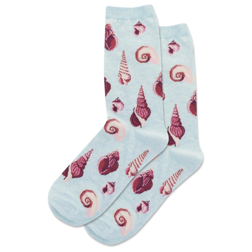Hot Sox Women's Shells Crew Socks 1 Pair, Mint Melange, Women's 9-11