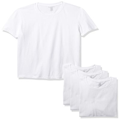 Nautica Men's 4 Pack Cotton Crew Neck T-Shirts Undershirts White