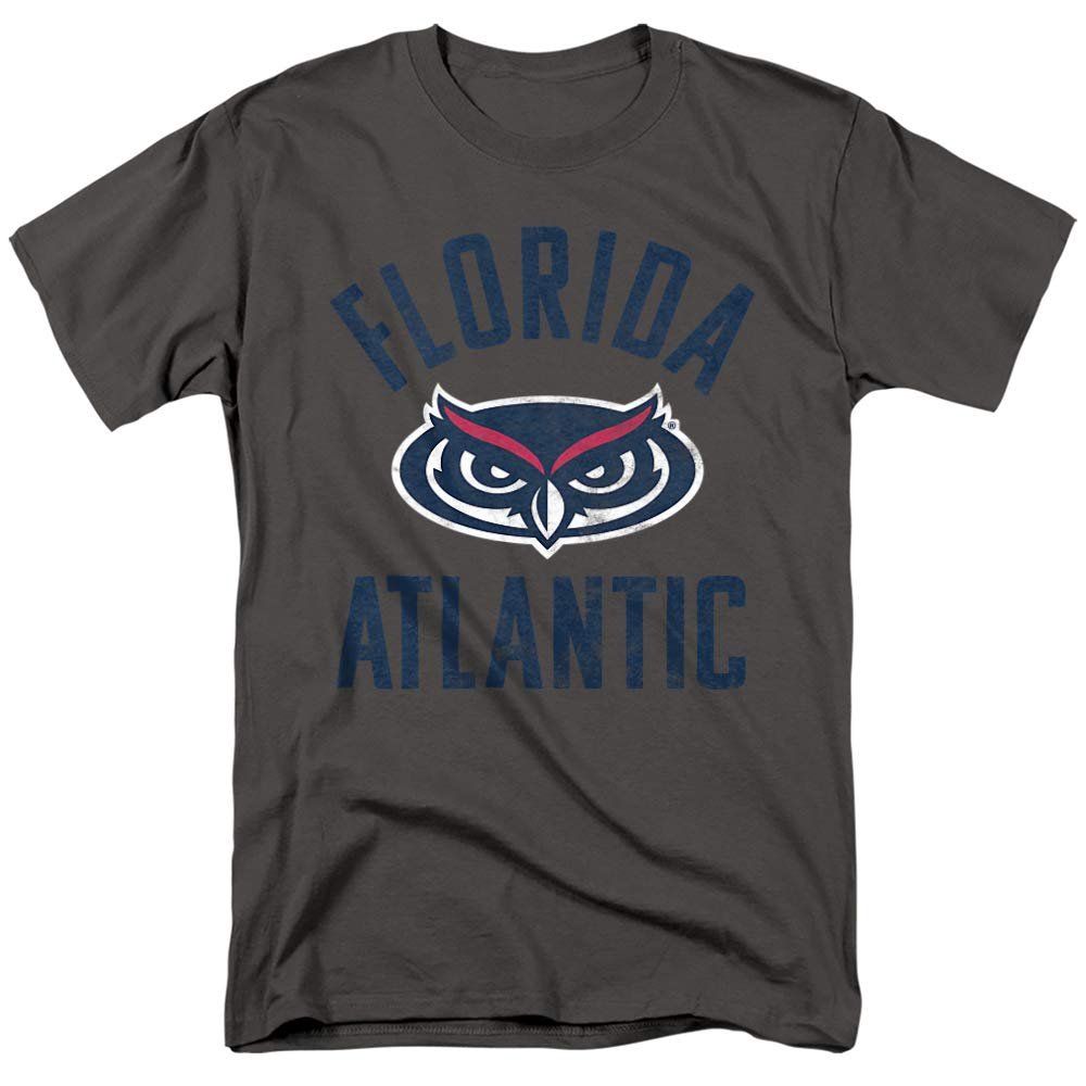 Florida Atlantic University Official Owls Logo Unisex Adult T-Shirt, Charcoal, Medium