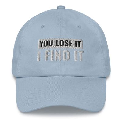 CreativeTees4You Metal Detector Gift Embroidered Dad Hat Baseball Cap Cotton Adjustable Metal Detecting Dirt Fishing Light Blue