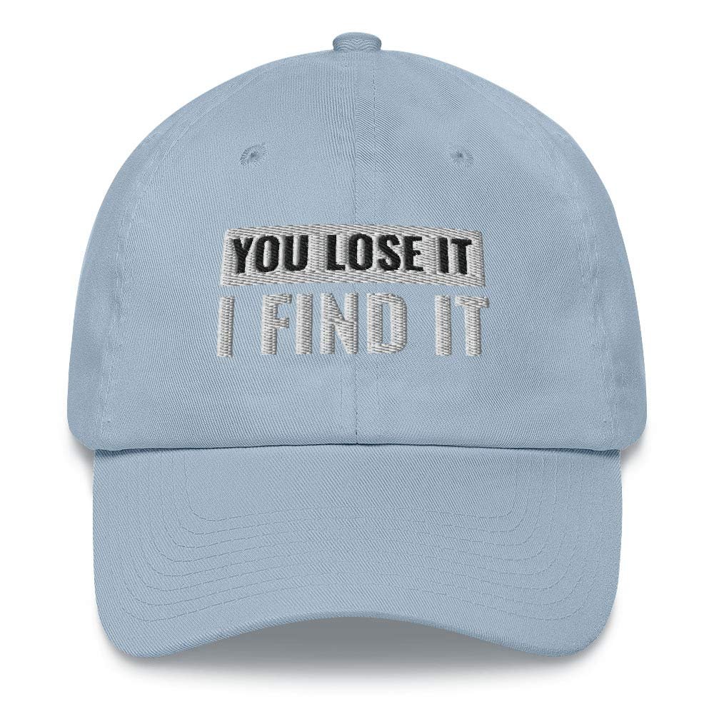 CreativeTees4You Metal Detector Gift Embroidered Dad Hat Baseball Cap Cotton Adjustable Metal Detecting Dirt Fishing Light Blue