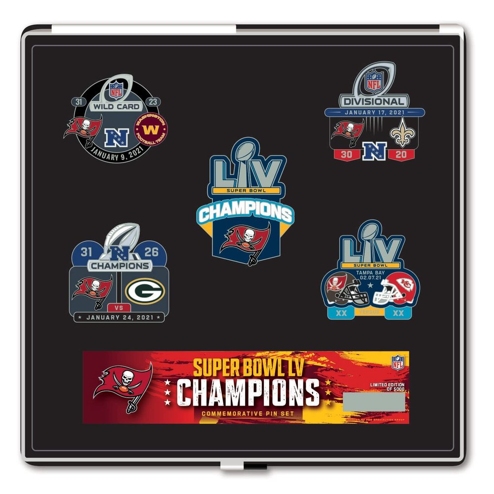 Pro Specialties Group Tampa Bay Buccaneers Super Bowl LV Champions 5-Pin Set