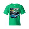 Ford GT American Horse Power Youth T-Shirt Sports Race Car Licensed Kids Green Medium view 3