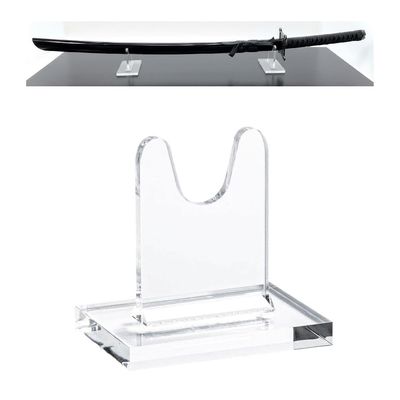 Clearco Single Clear Acrylic Sword Stand, individual units for displaying angled or straight Antique and collectible swords. Order TWO (3 Inch)