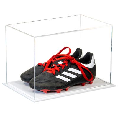 Better Display Cases Acrylic Kids Shoes Display Case - Small Rectangle Box with Clear Case and White Base 9.5" x 6" x 6.5" (A005/V43)