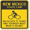 The Sign Studio - 18 x 24  New Mexico State Law Bike Sign: Bicyclists 17 Years and Younger Must Wear A Helmet (with Cyclists Symbol) view 1