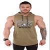 BIG SAM SPORTSWEAR COMPANY Men's Workout Hooded Tank Tops Sleeveless Gym Cotton Tee (Khaki, L) view 1