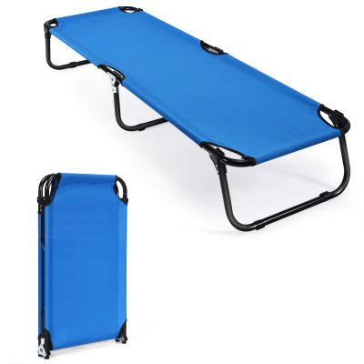 GYMAX Folding Camping Cot, Portable Ultralight Compact Sleeping Cot Bed for Adults with Oxford Fabric, for Outdoor Travel Backpacking Hiking Patio Home Office, 330LBS