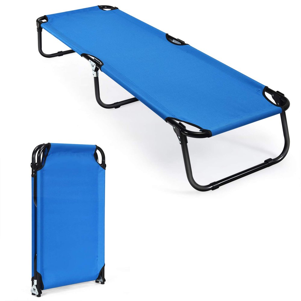 GYMAX Folding Camping Cot, Portable Ultralight Compact Sleeping Cot Bed for Adults with Oxford Fabric, for Outdoor Travel Backpacking Hiking Patio Home Office, 330LBS
