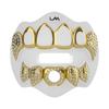 Loudmouth Football Mouth Guard - 3D Chrome Grillz Football Mouthpiece, Fits Adult & Youth, Mouth Guard Accessories (3D Grillz Bling - Chrome White/Gold) view 1