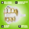 Loudmouth Football Mouth Guard - 3D Chrome Grillz Football Mouthpiece, Fits Adult & Youth, Mouth Guard Accessories (3D Grillz Bling - Chrome White/Gold) view 3