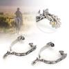 West Cowboy Spurs Spurs for Cowboy Boots Spurs Cowboy Spurs for Men for Cowboy Boots Stainless Steel Boot Spurs Horse Boot Spurs 3.35x3.15inch Bumper Spurs with Gear for Equestrian Spurs view 1