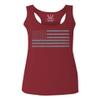 0176. Gray America USA American United States Vintage Flag Patriotic Style Women's Tank Top Racerback (Maroon, X Small) view 1