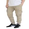 AIRNINE Men's Premium Twill Drop Crotch Jogger Pants S-5XL (Khaki Cargo, Large) view 1
