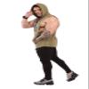 BIG SAM SPORTSWEAR COMPANY Men's Workout Hooded Tank Tops Sleeveless Gym Cotton Tee (Khaki, XXXL) view 2