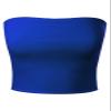 Design by Olivia Women's Casual Solid Double Layered Strapless Basic Tube Top Royal Blue L view 2