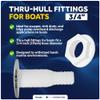 Five Oceans FO2558 White Straight Thru-Hull Fitting Connection for Hose, 3/4 inches, Injection Molded Polypropylene, AISI316 Stainless Steel Head, Barbed FO-2558-1 view 2