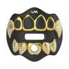 Loudmouth Football Mouth Guard - 3D Chrome Grillz Football Mouthpiece, Fits Adult & Youth, Mouth Guard Accessories (3D Grillz Bling - Chrome Black/Gold) view 1