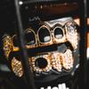 Loudmouth Football Mouth Guard - 3D Chrome Grillz Football Mouthpiece, Fits Adult & Youth, Mouth Guard Accessories (3D Grillz Bling - Chrome Black/Gold) view 4