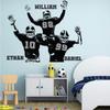 Personalized Custom Football Wall Decal - Numbers Custom Player Jerseys - Three Football Players - Three Friends 20 (46x56) Inches view 2