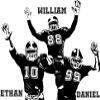 Personalized Custom Football Wall Decal - Numbers Custom Player Jerseys - Three Football Players - Three Friends 20 (46x56) Inches view 3
