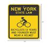 The Sign Studio - 18 x 24  New York State Law Bike Sign: Bicyclists 13 Years and Younger Must Wear A Helmet (with Cyclists Symbol) view 3