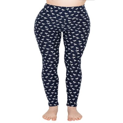 ALWAYS High Waisted Leggings for Women - Premium Buttery Soft Yoga Workout Stretch Navy Flamingo Print Pants Plus Size