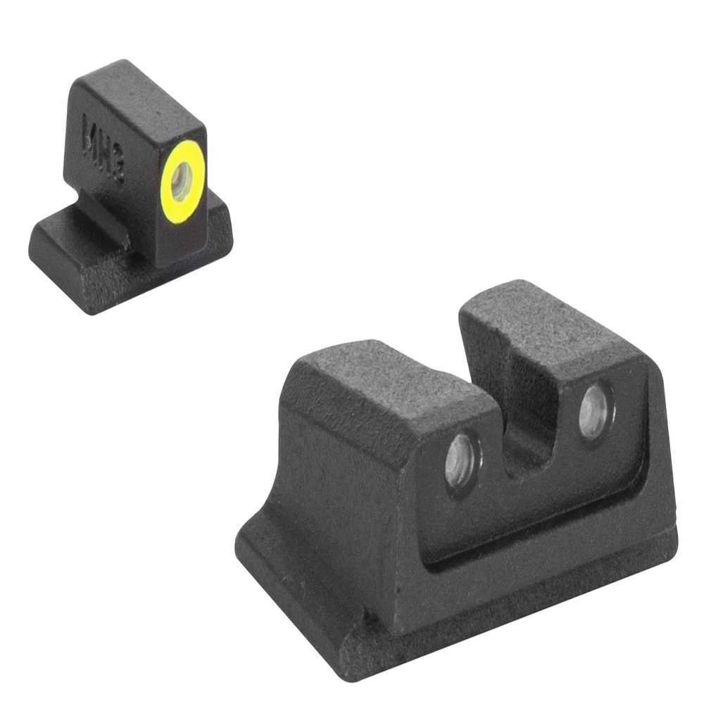 Meprolight Hyper-Bright S&W M&P Full-Size Pistol Sight Set, Yellow Ring/Green, Fixed Sights (0417663121)