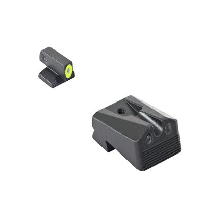 Meprolight Hyper-Bright Kimber 1911 Wedge Fixed Pistol Sight Set, Yellow Ring/Green Dot, Tritium Illumination (0412213121)
