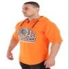 BIG SAM SPORTSWEAR COMPANY Men's Hooded Cotton Microporous Activewear T-Shirt | Short Sleeve Workout Item (Orange, L) view 2