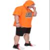 BIG SAM SPORTSWEAR COMPANY Men's Hooded Cotton Microporous Activewear T-Shirt | Short Sleeve Workout Item (Orange, L) view 4