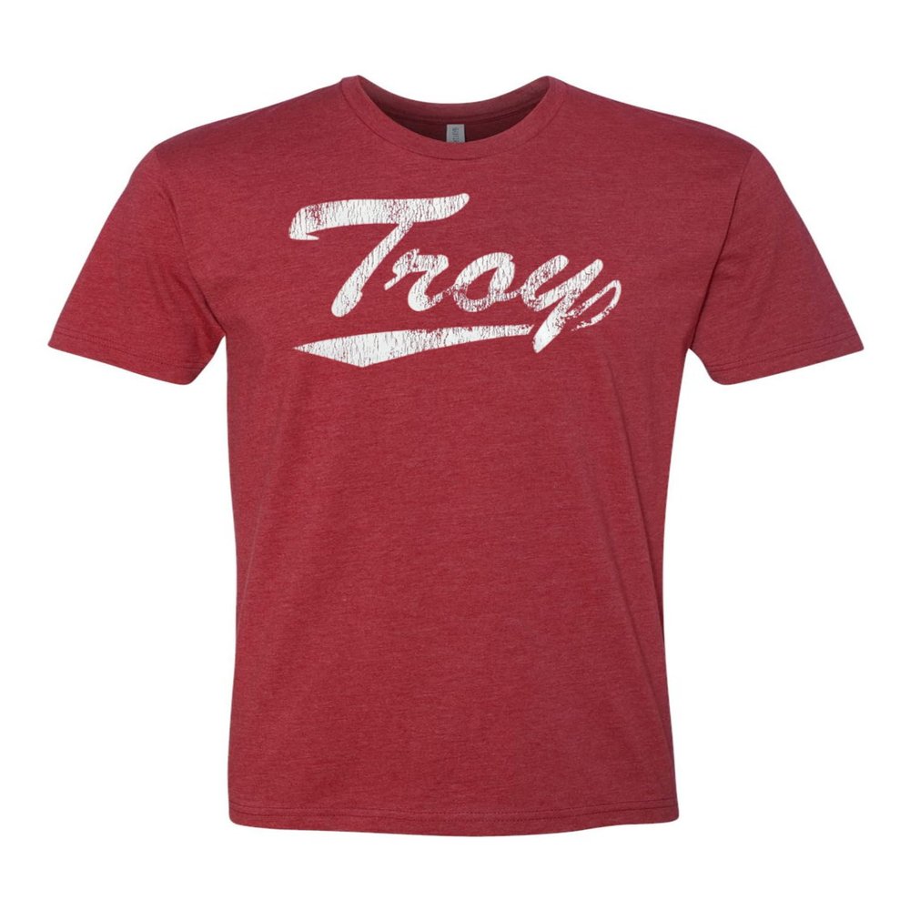 Troy University Apparel Trojans Shirt Premium Super Soft Heather Cardinal Red T Shirt Comfy Tee for Men and Women (Large)