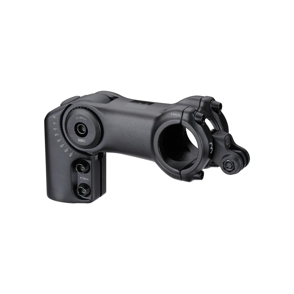 BBB Cycling 100 mm Adjustable Handlebar Stem Direct Mount Stainless Steel Bolts -40 Degree - +60 Degree Angle 6061 T6 Aluminum HighFix OS BHS-35, Black