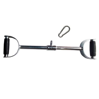 qibylift Press Down Bar Cable Attachment LAT Pull Down Bar Pull Down Machine Attachments V-shaped Bars with Rubber Handgrips & Revolving Hanger(24 Inch)