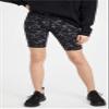 Yummie womens Mel Printed Cotton Stretch Shaping Biker Shorts, Heather Charcoal Camo, Medium US view 2