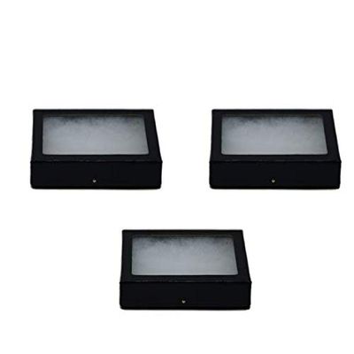 Riker Glass Top Display Cases for Collectables, Arrowheads, Medals & More (3 Pack 4 x 3 x 0.75)