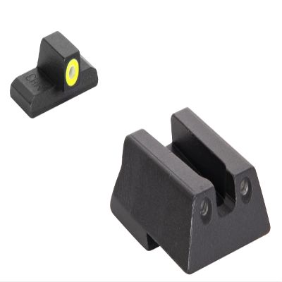 Meprolight Hyper-Bright Tritium Pistol Sight Set for H&K 45/45 C/P30/VP9/SFP9, Yellow/Green Illumination (0415453121)